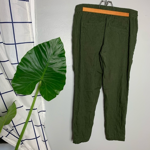 Lou and Grey Green Linen Blend Pants - Picture 3 of 5